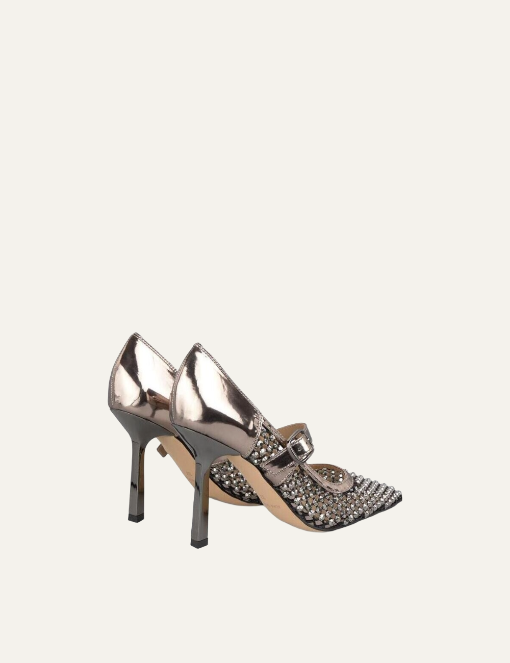 ALMA EN PENA SILVER MESH HIGH HEEL SHOE