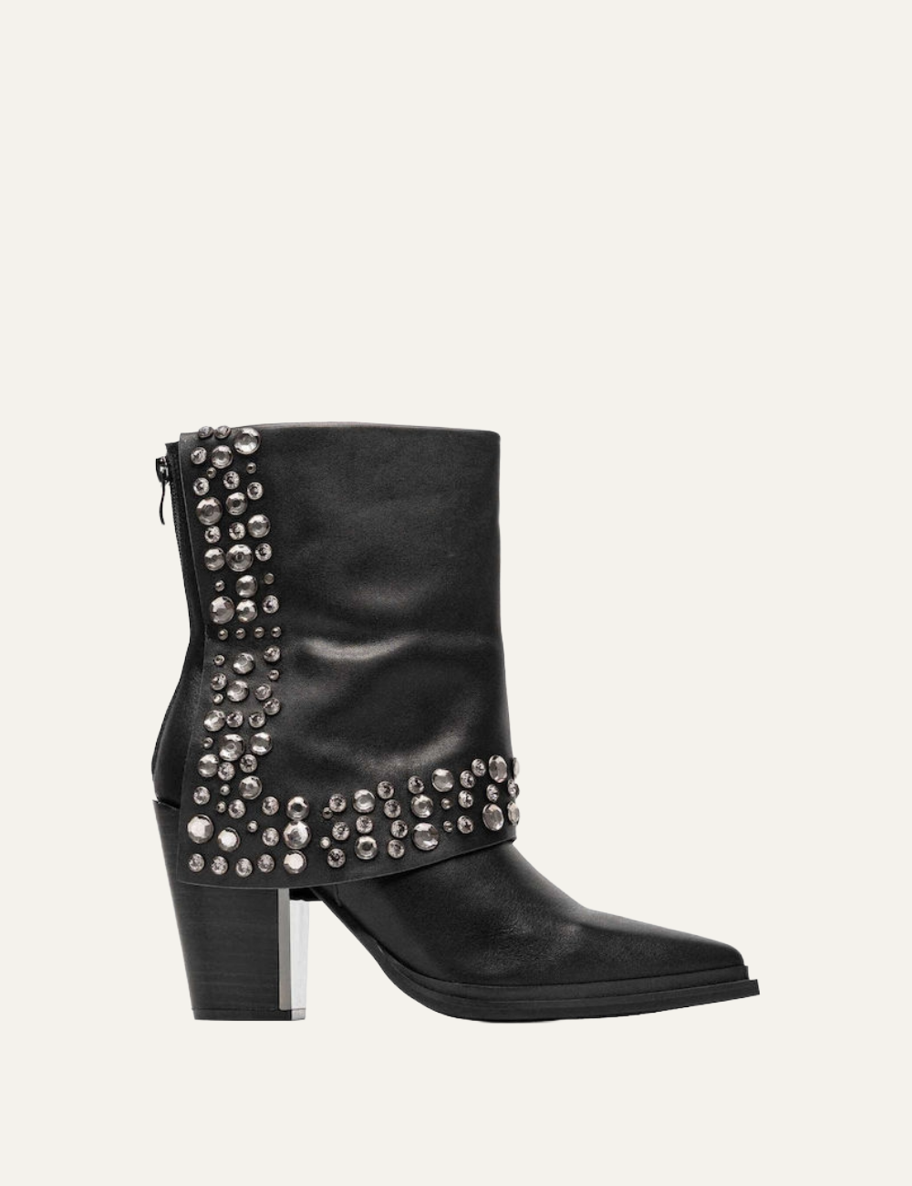 ALMA EN PENA BLACK STUDDED LEATHER BOOTS