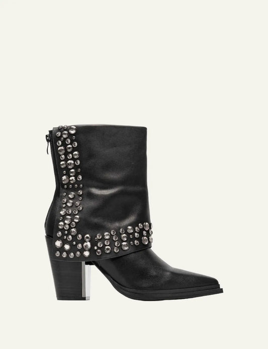 ALMA EN PENA BLACK STUDDED LEATHER BOOTS