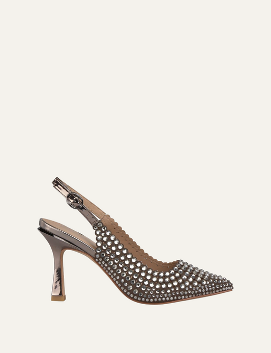 ALMA EN PENA SILVER RHINESTONE HIGH HEEL SHOE