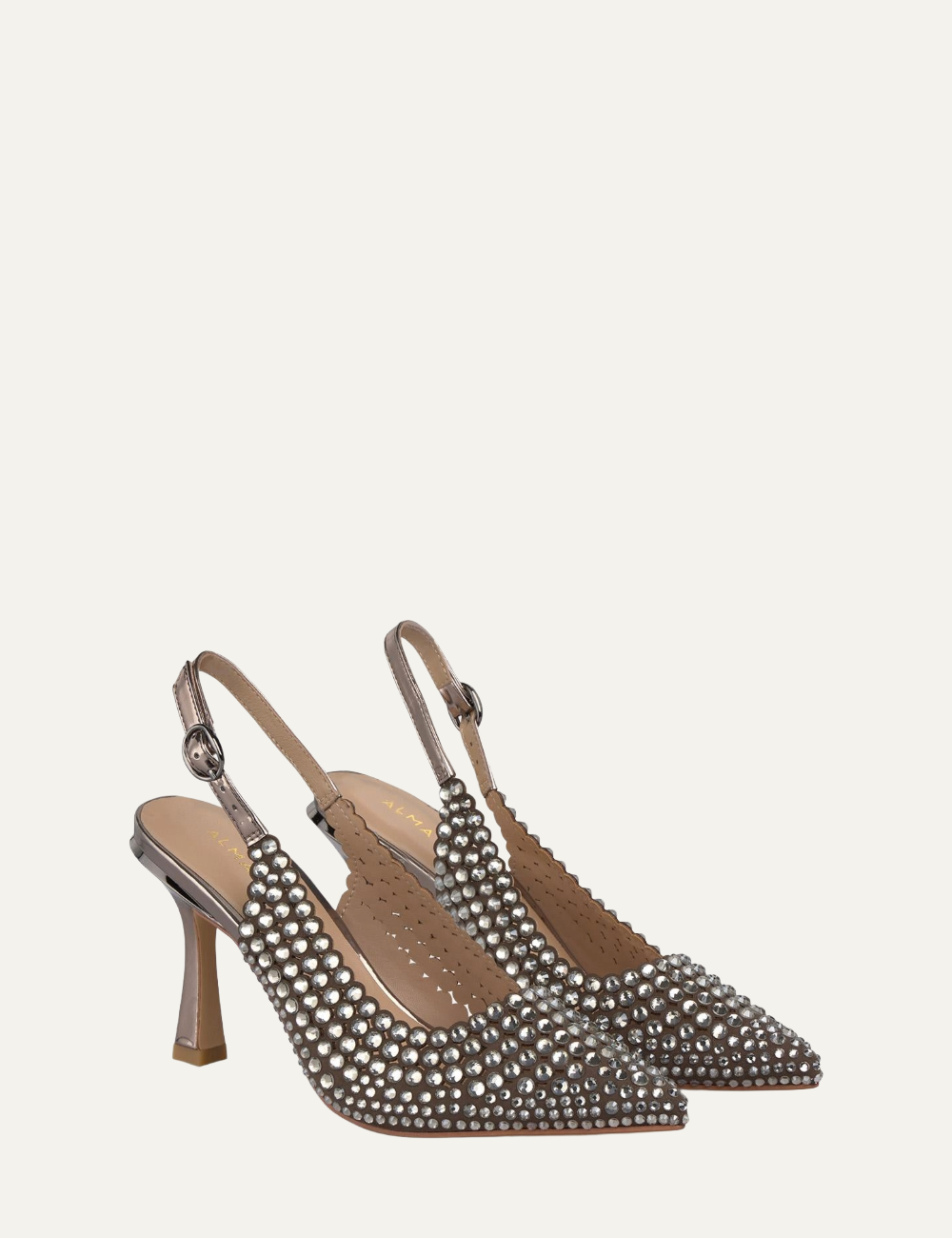 ALMA EN PENA SILVER RHINESTONE HIGH HEEL SHOE