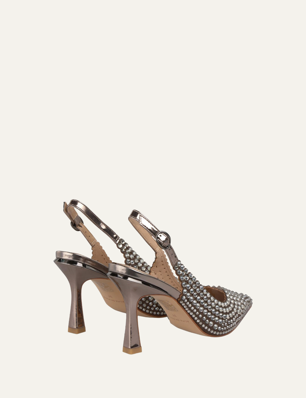 ALMA EN PENA SILVER RHINESTONE HIGH HEEL SHOE