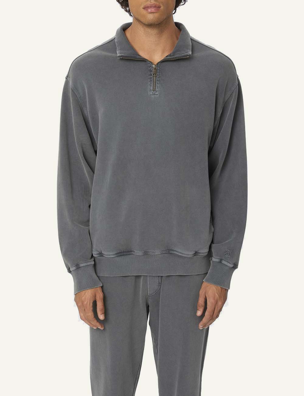 DIRTY LAUNDRY DROPPED SHOULDER HALF-ZIP CREWNECK