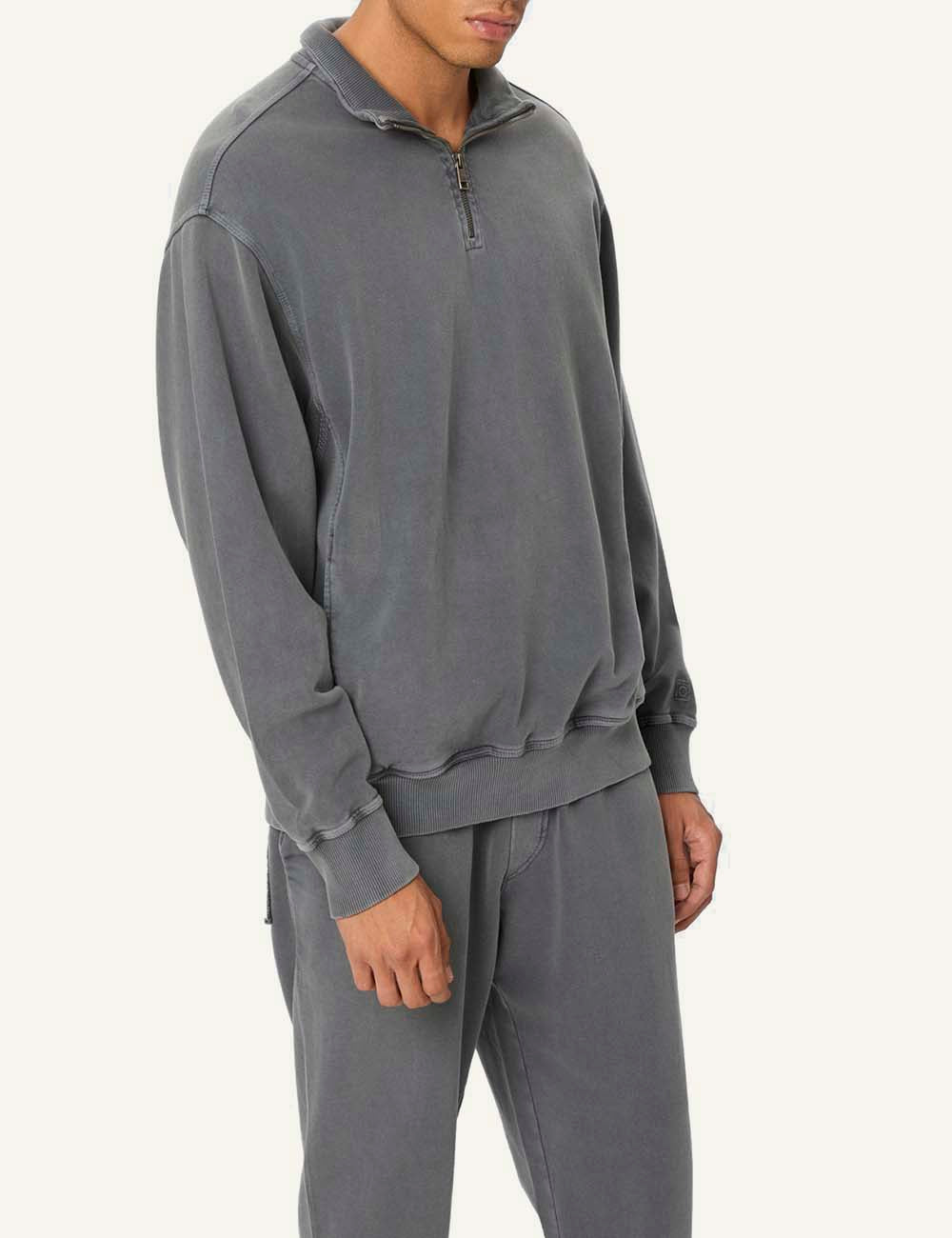 DIRTY LAUNDRY DROPPED SHOULDER HALF-ZIP CREWNECK