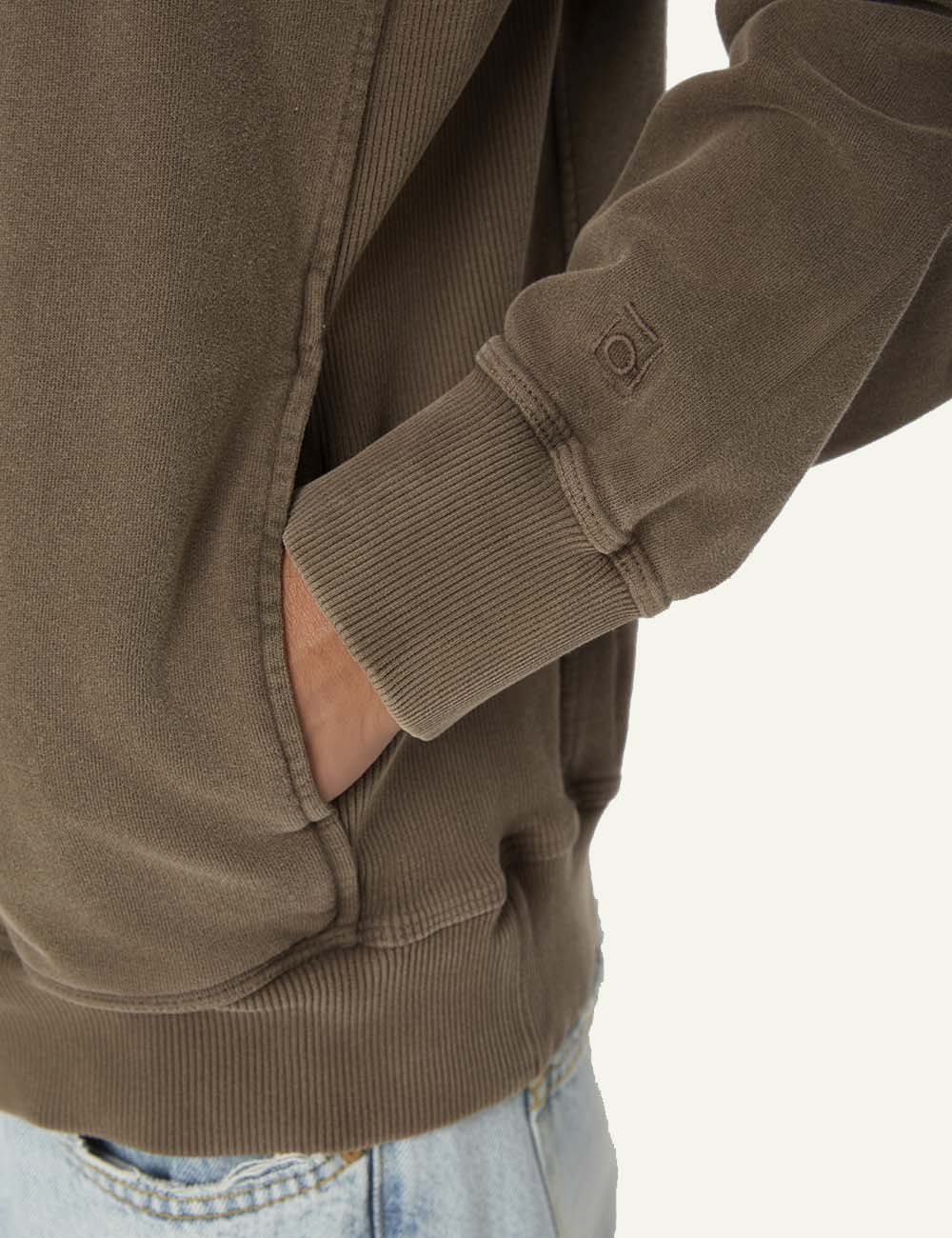 DIRTY LAUNDRY DROPPED SHOULDER HALF-ZIP CREWNECK