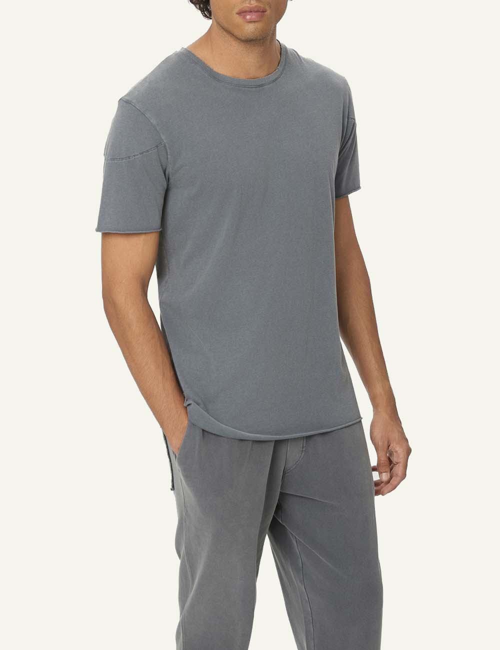 DIRTY LAUNDRY OPEN STITCHES T-SHIRT VINTAGE GREY