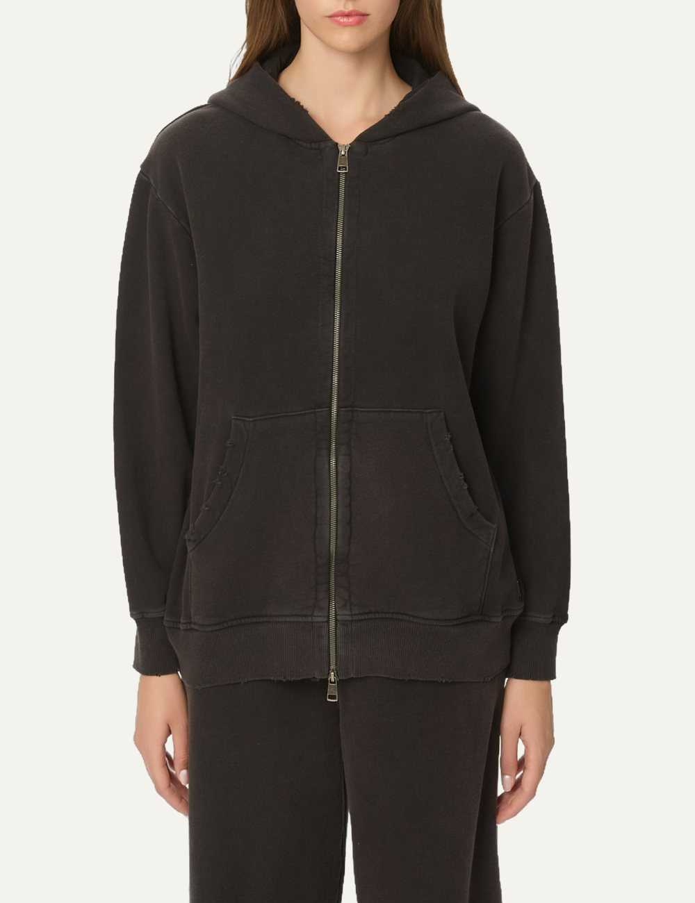 DIRTY LAUNDRY OVERSIZED FULLZIP WITH DESTROYS