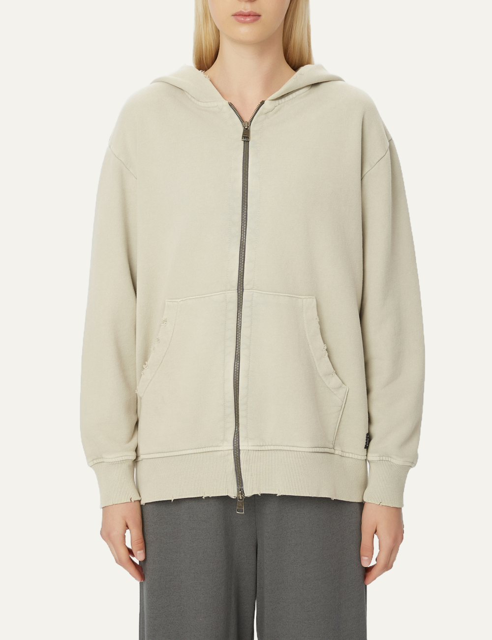 DIRTY LAUNDRY OVERSIZED FULLZIP WITH DESTROYS