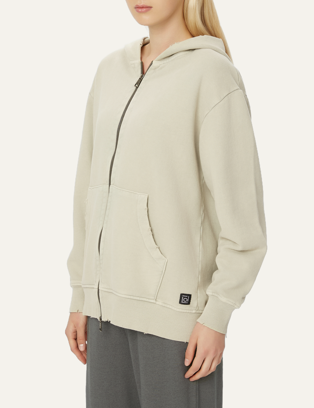 DIRTY LAUNDRY OVERSIZED FULLZIP WITH DESTROYS