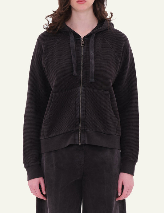 DIRTY LAUNDRY WAFFLE RAGLAN FULLZIP