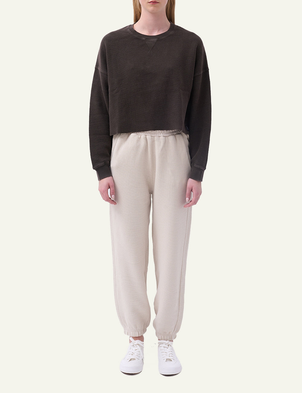 DIRTY LAUNDRY CROPPED WAFFLE LONGSLEEVE