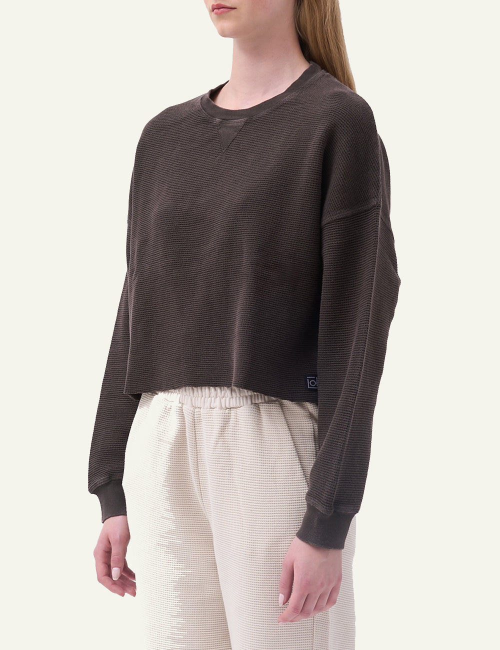 DIRTY LAUNDRY CROPPED WAFFLE LONGSLEEVE