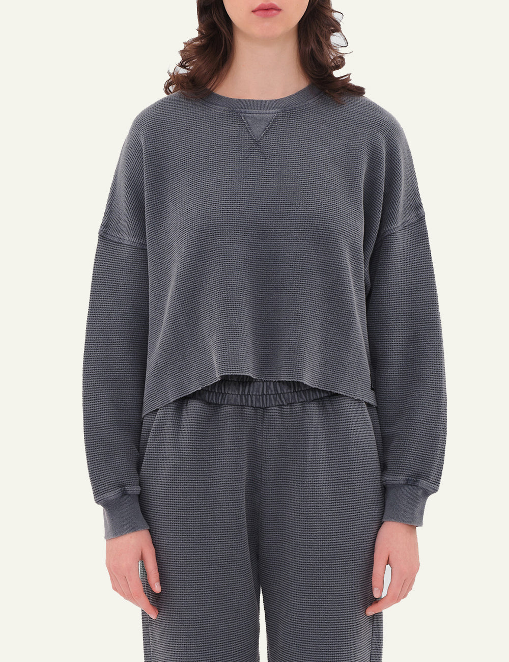 DIRTY LAUNDRY CROPPED WAFFLE LONGSLEEVE