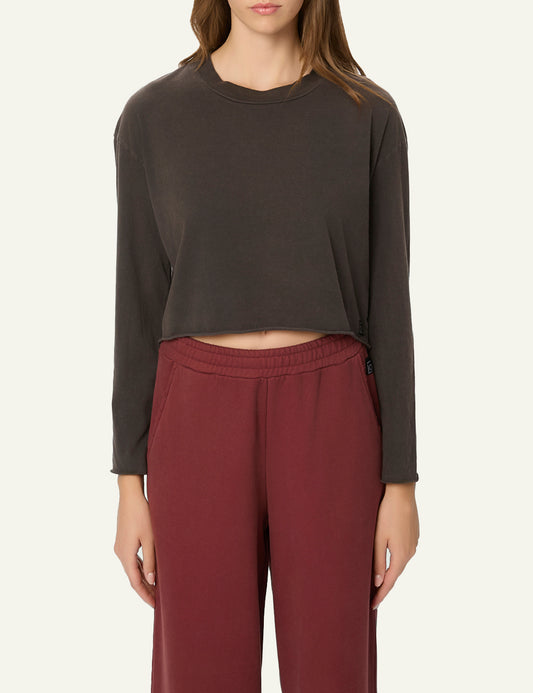 DIRTY LAUNDRY BOXY LONGSLEEVE VINTAGE BLACK