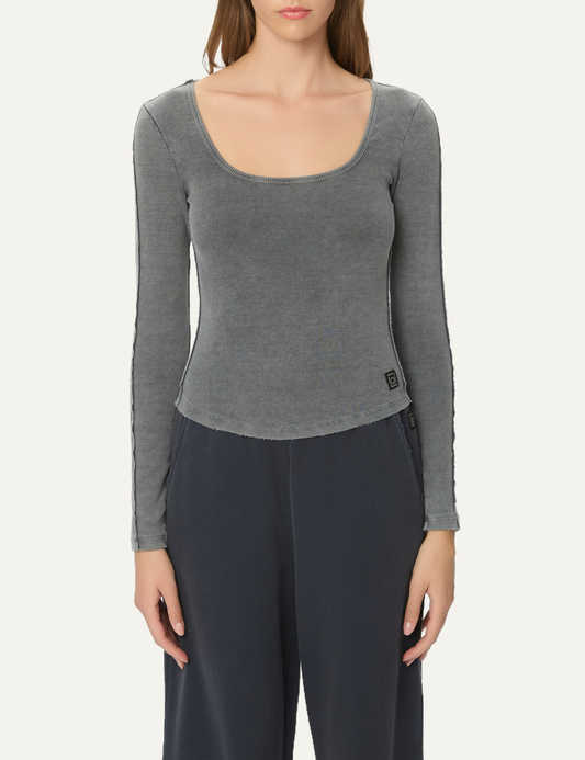 DIRTY LAUNDRY SCOOPNECK RIB LONGSLEEVE