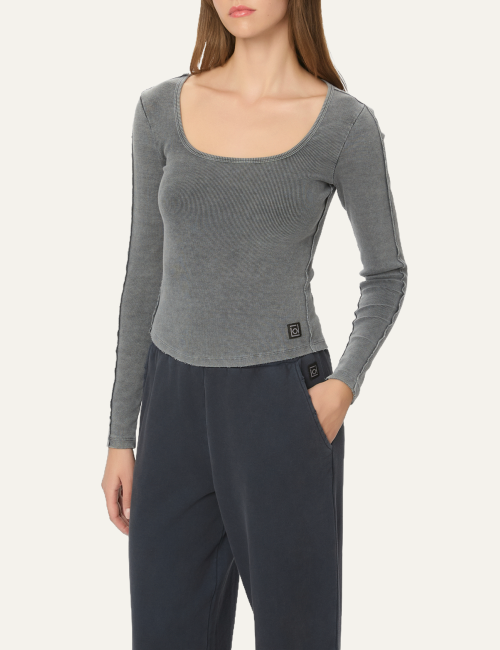 DIRTY LAUNDRY SCOOPNECK RIB LONGSLEEVE