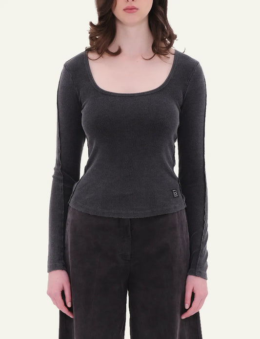 DIRTY LAUNDRY SCOOPNECK RIB LONGSLEEVE