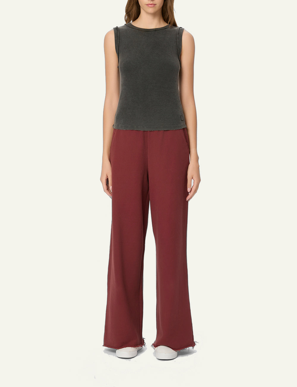 DIRTY LAUNDRY CURVED HEM RIB TANK TOP