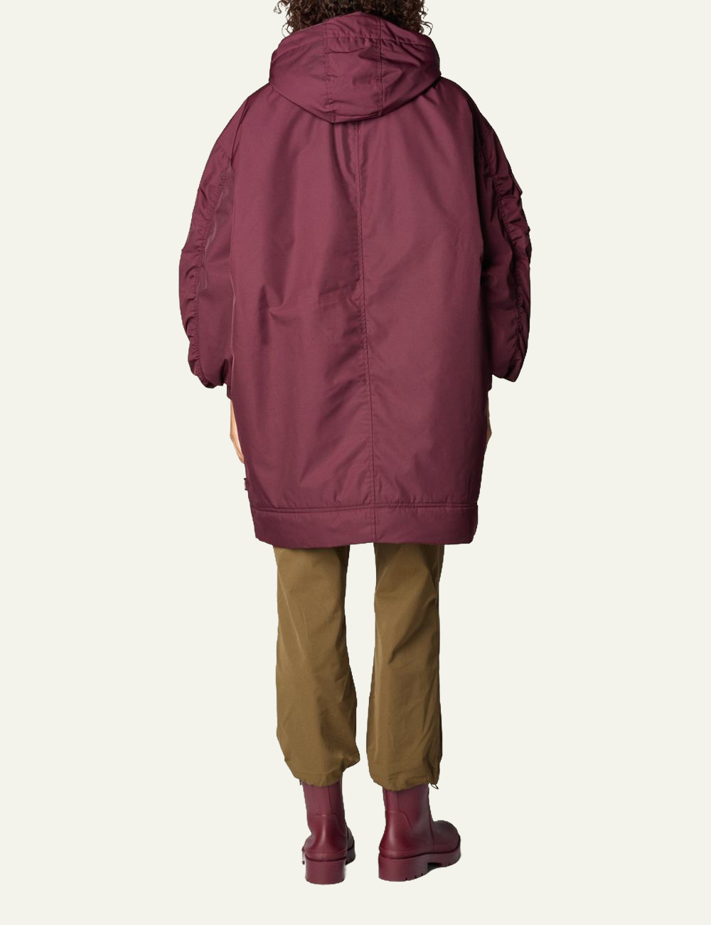 SAVE THE DUCK ISA HOODED COAT WINE RED