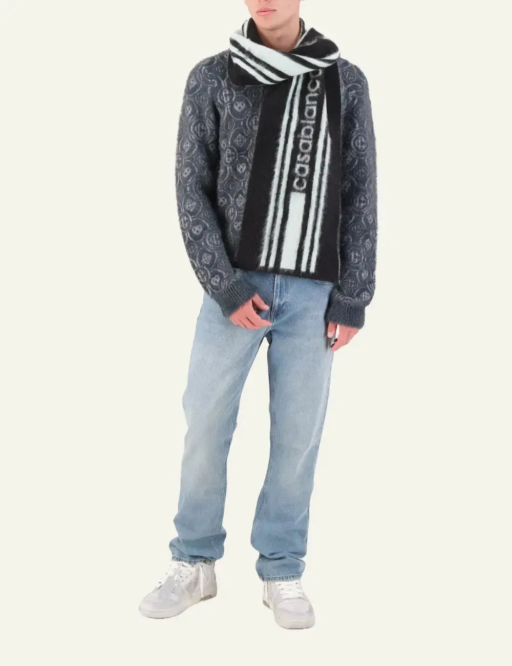 CASABLANCA FLUFFY MONOGRAM CREW NECK