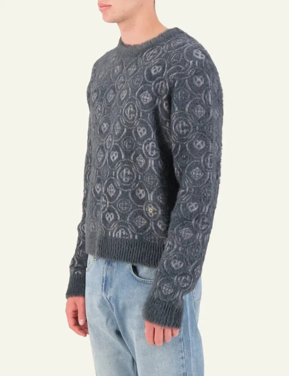 CASABLANCA FLUFFY MONOGRAM CREW NECK