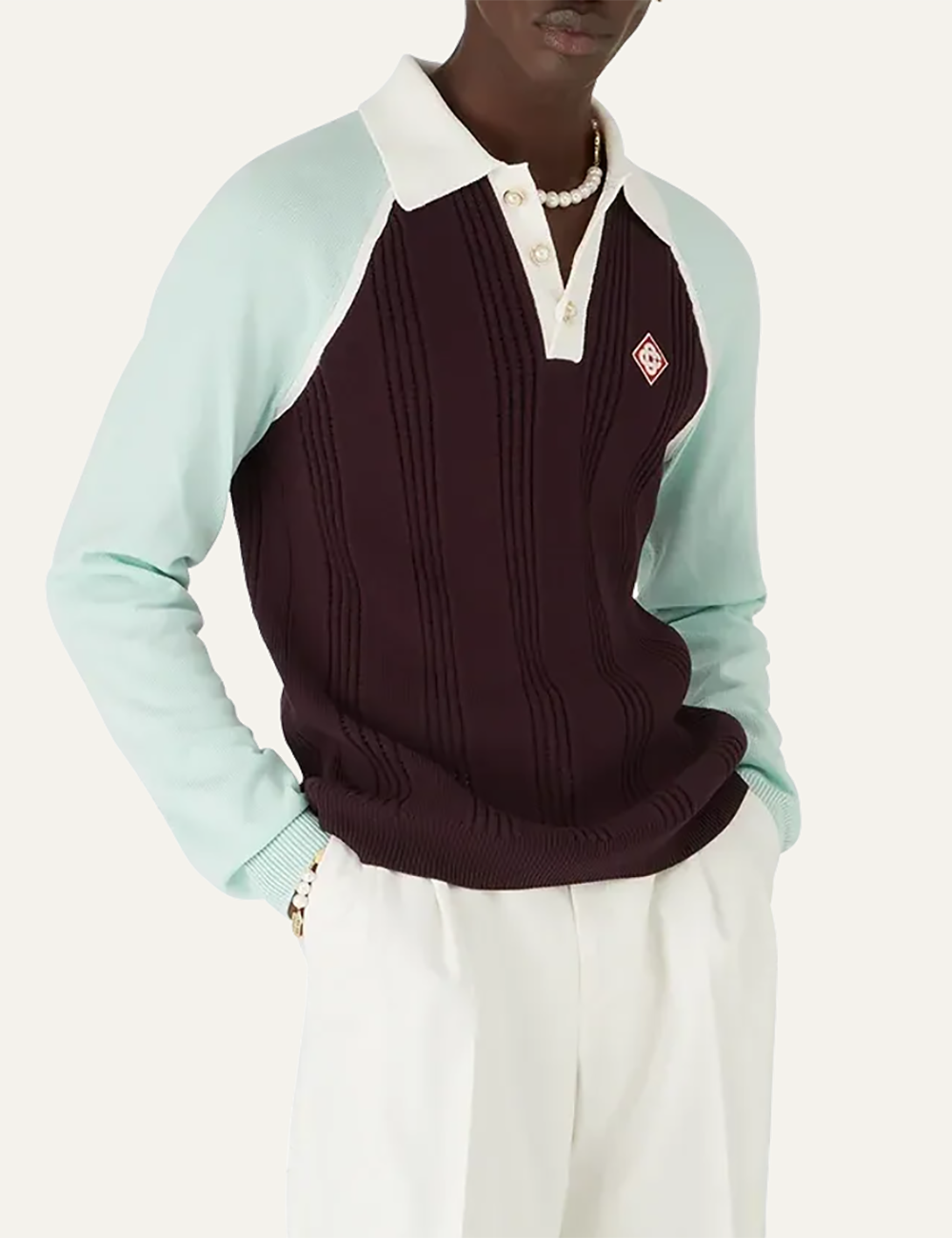 CASABLANCA SPORTY LONG SLEEVE POLO