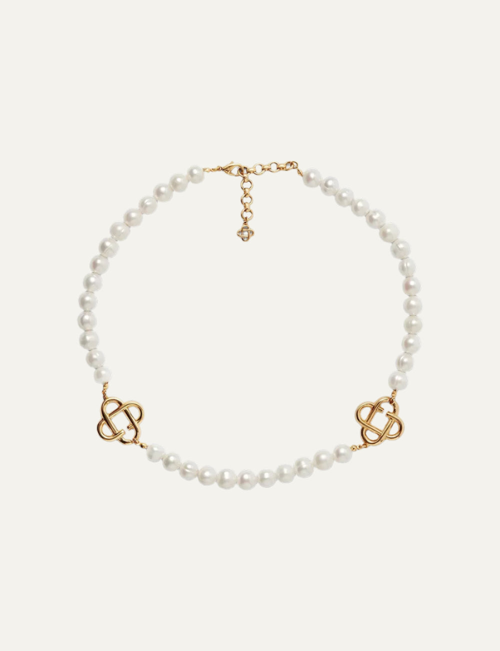CASABLANCA PEARL LOGO NECKLACE