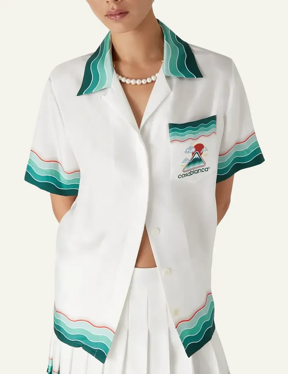 CASABLANCA CUBAN COLLAR SS SHIRT