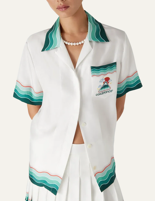 CASABLANCA CUBAN COLLAR SS SHIRT