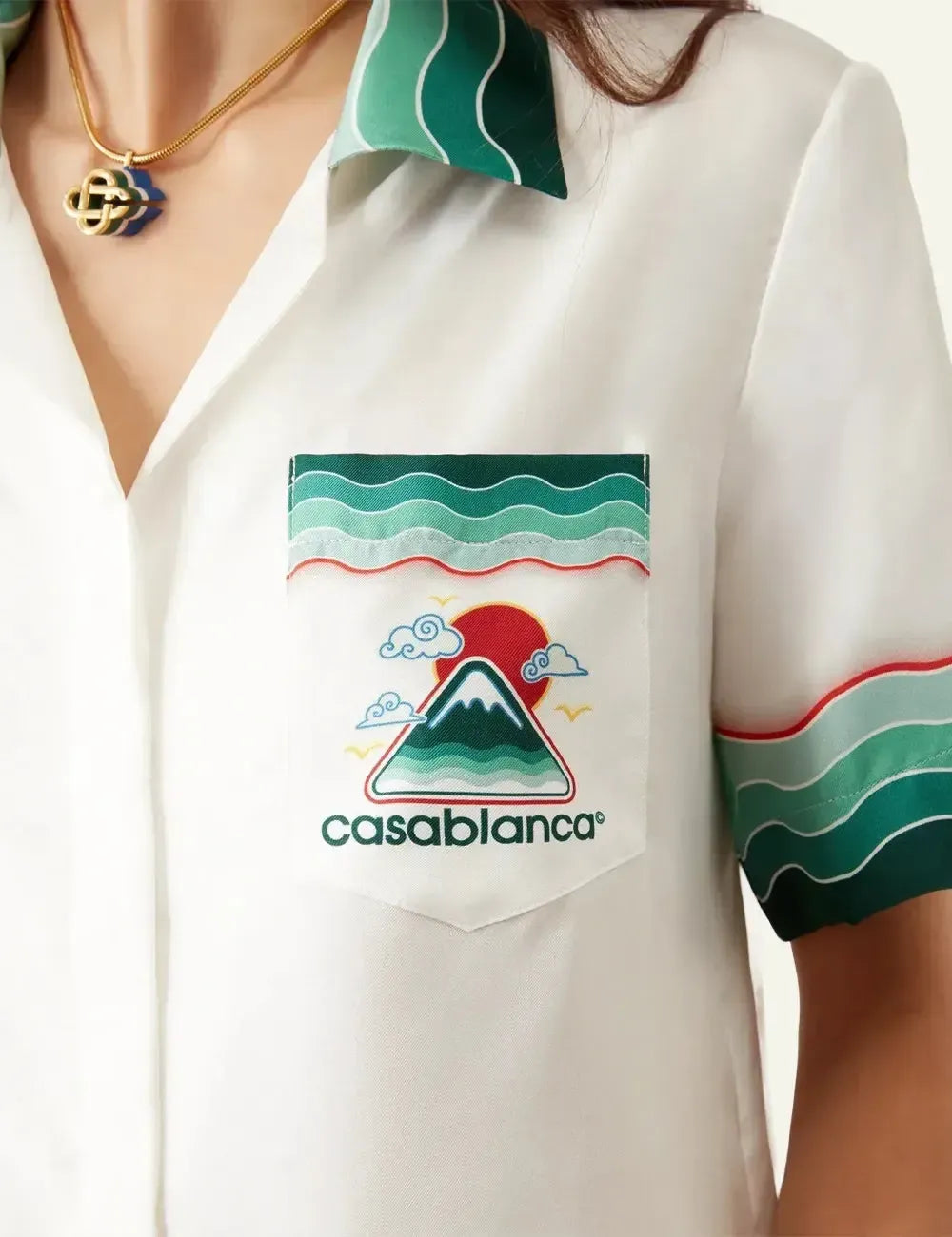 CASABLANCA CUBAN COLLAR SS SHIRT