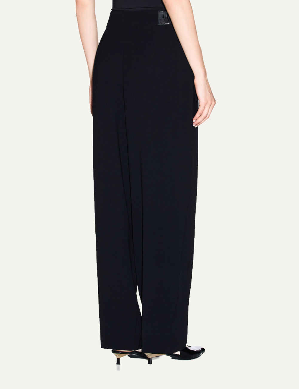 ARMANI EXCHANGE WIDE TROUSER IN BLACK