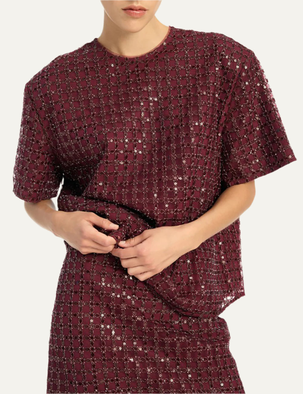 ROTATE BEADED OVERSIZED TOP