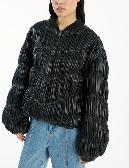 ROTATE PLEATED BOMBER JACKET