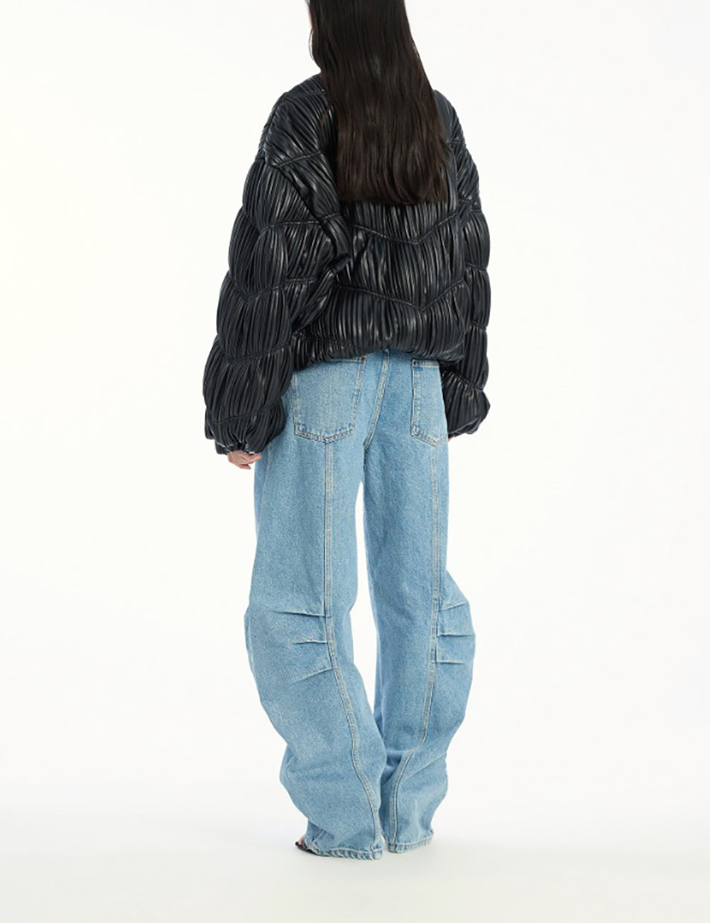 ROTATE PLEATED BOMBER JACKET