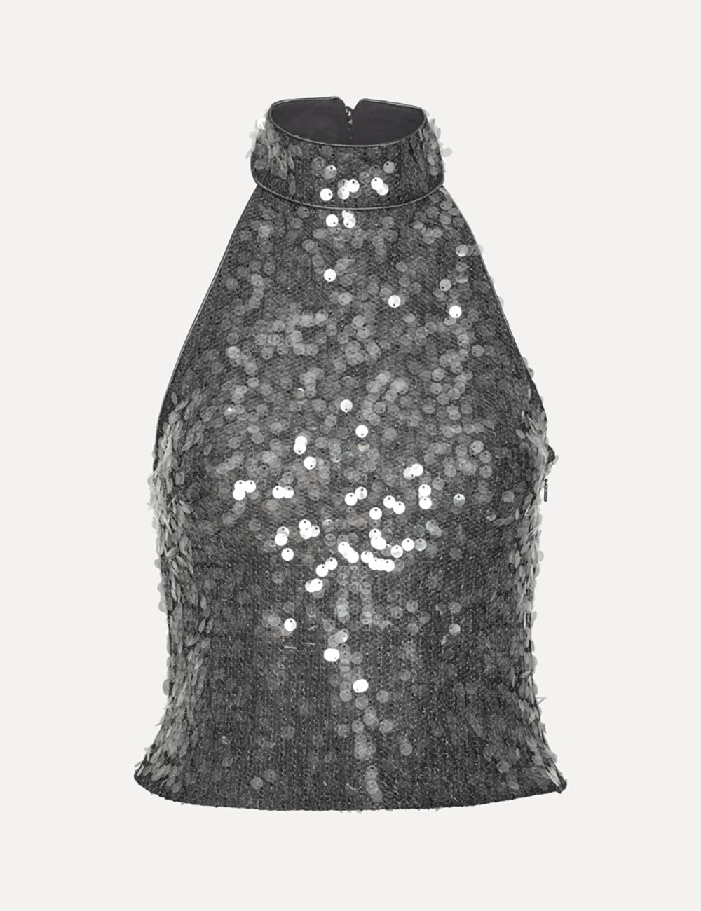 ROTATE NECK SEQUIN HALTERNECK