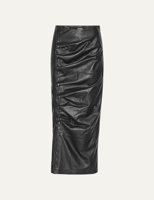 ROTATE MIDI LEATHER SKIRT