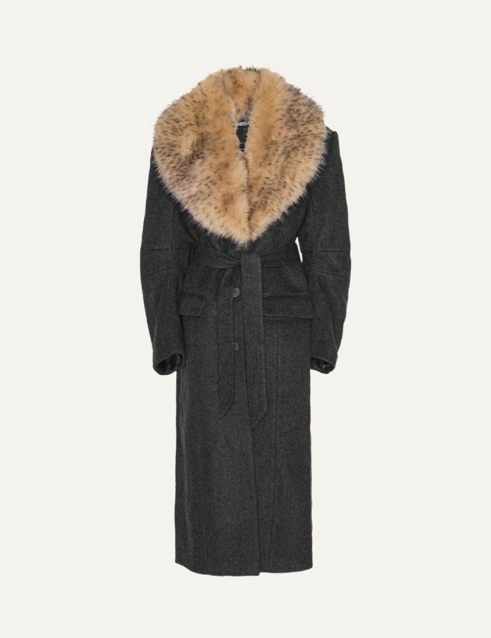 ROTATE FAUX FUR COLLAR L COAT