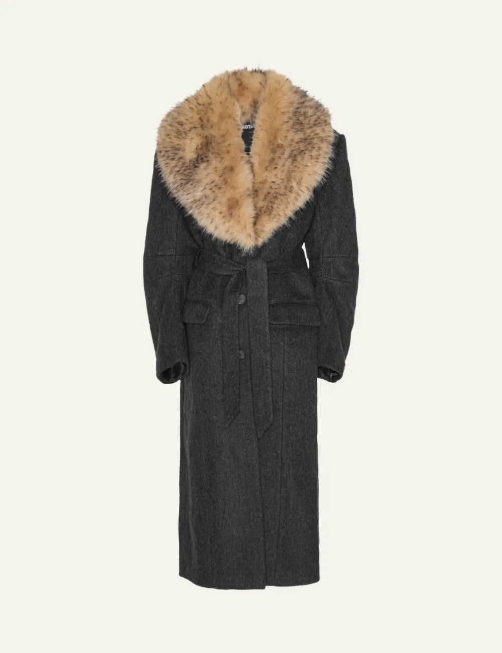ROTATE FAUX FUR COLLAR L COAT