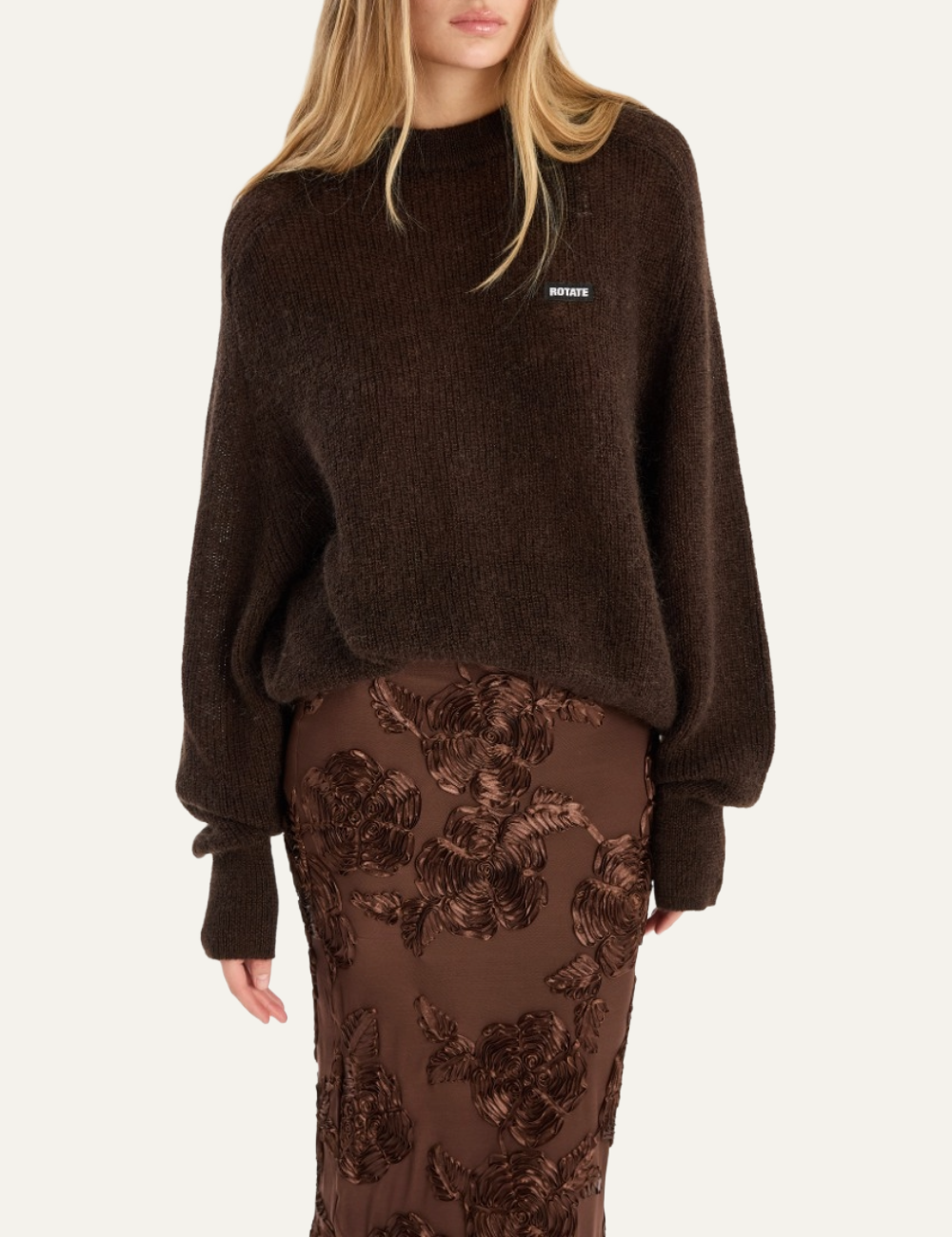 ROTATE LIGHT KNIT LOGO SWEAT