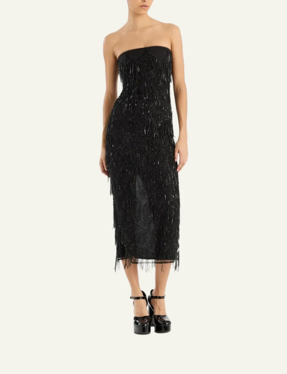 ROTATE SEQUINS MIDI TUBE DRESS