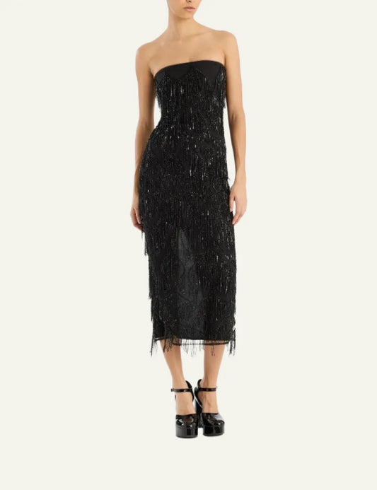 ROTATE SEQUINS MIDI TUBE DRESS