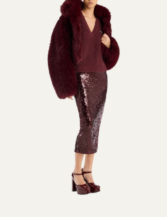 ROTATE SEQUINS PENCIL SKIRT