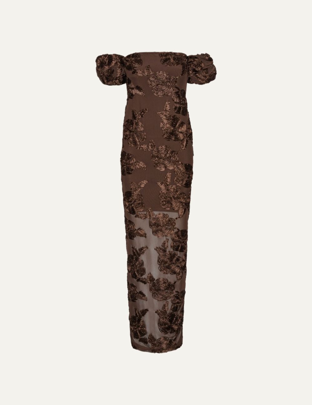 ROTATE FLOWER MESH MAXI DRESS