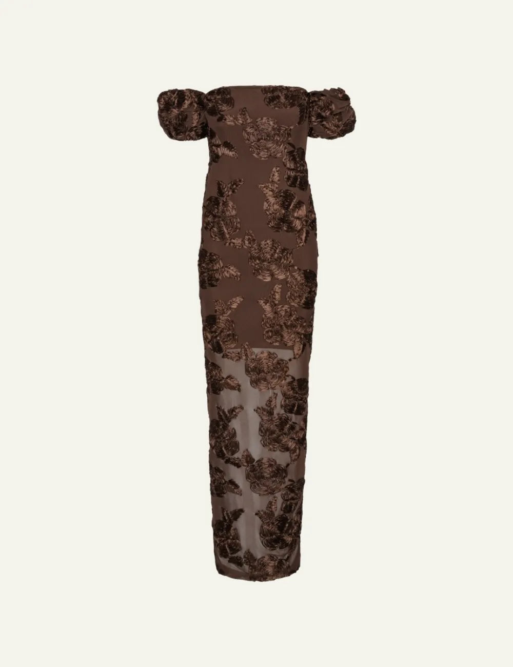 ROTATE FLOWER MESH MAXI DRESS