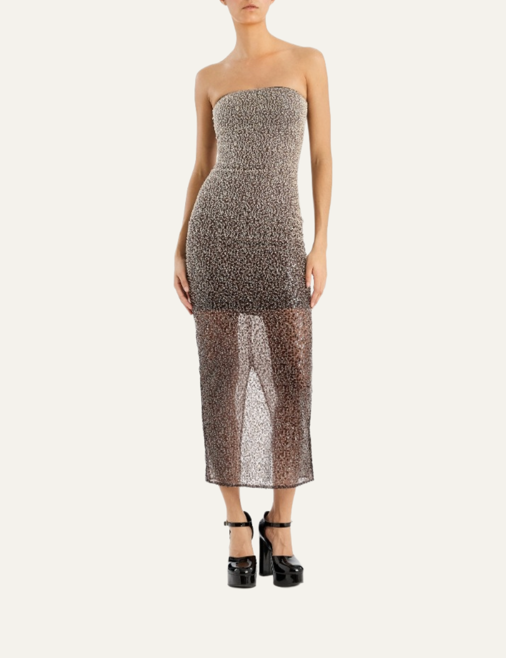ROTATE BEADED MIDI TUBE DRESS