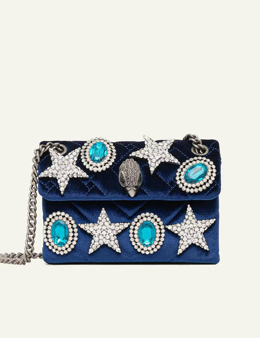 KURT GEIGER VELVET MINI KENSINGTON