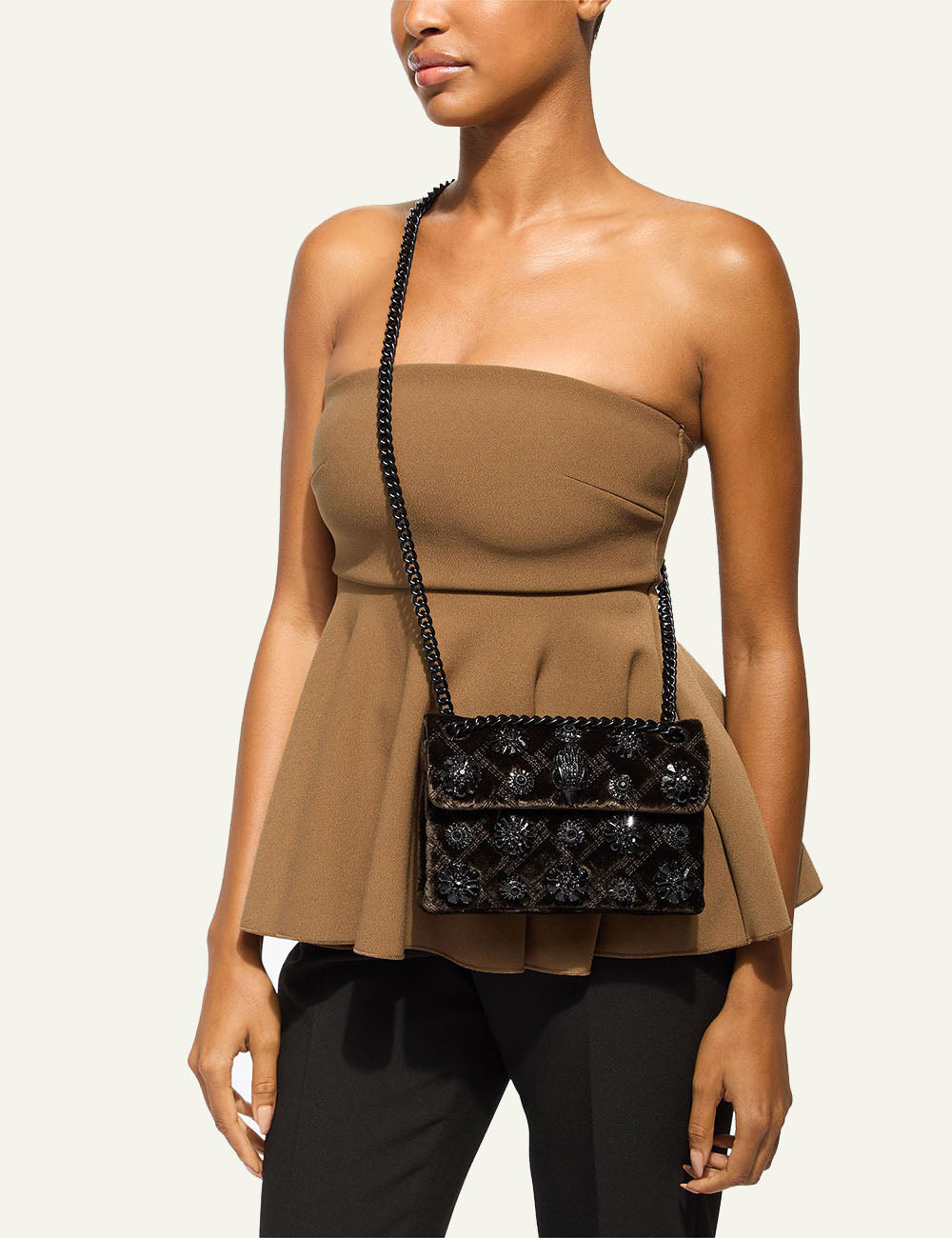 KURT GEIGER VELVET MINI KENSINGTON