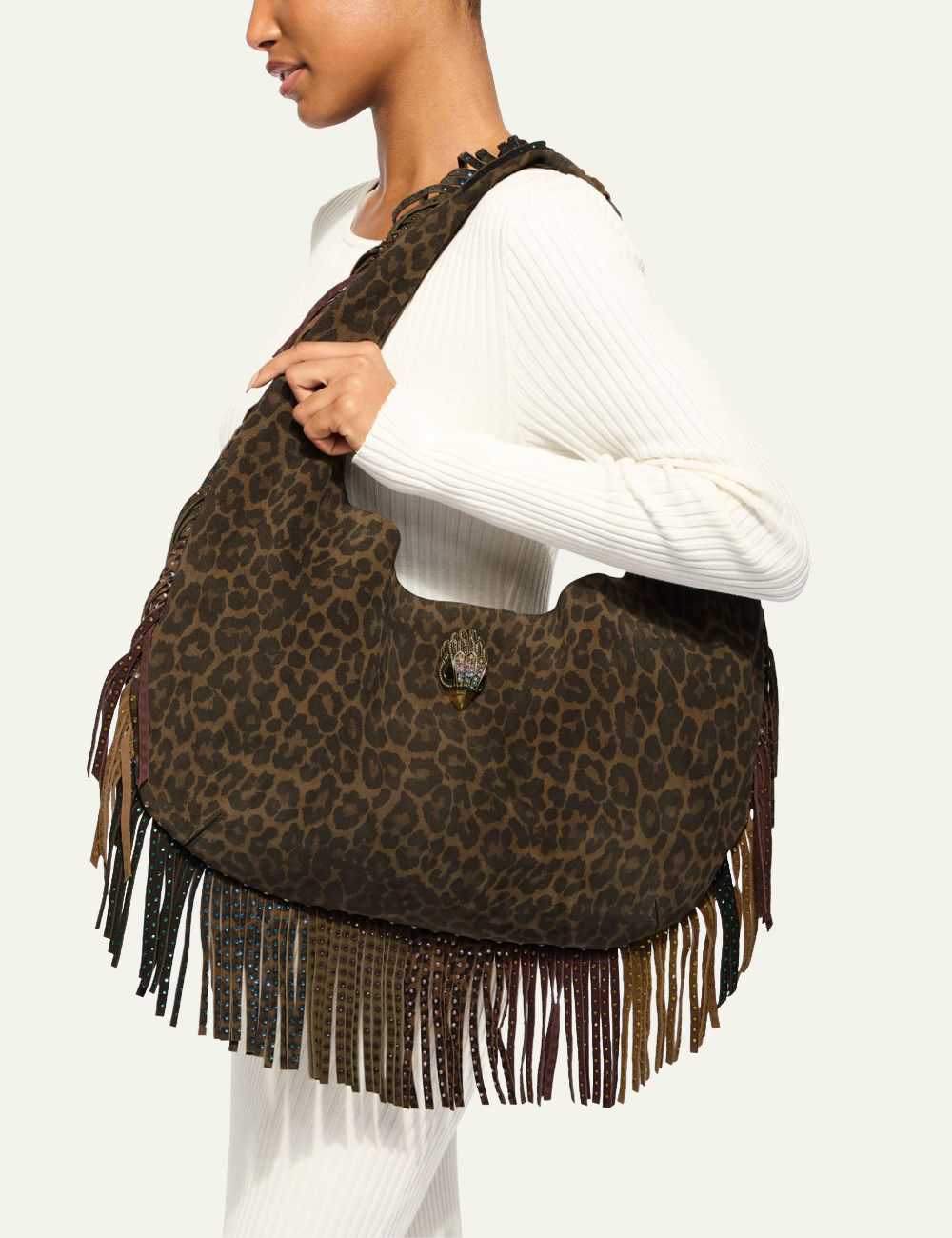 KURT GEIGER SHOREDITCH LG HOBO FRINGE