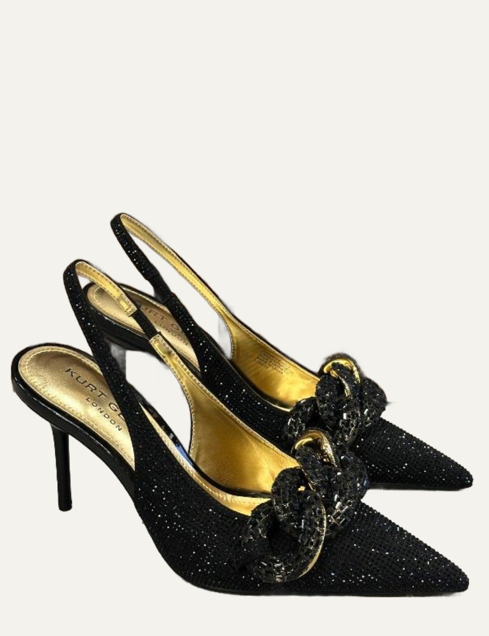 KURT GEIGER CRYSTAL CHAIN SLINGBACK