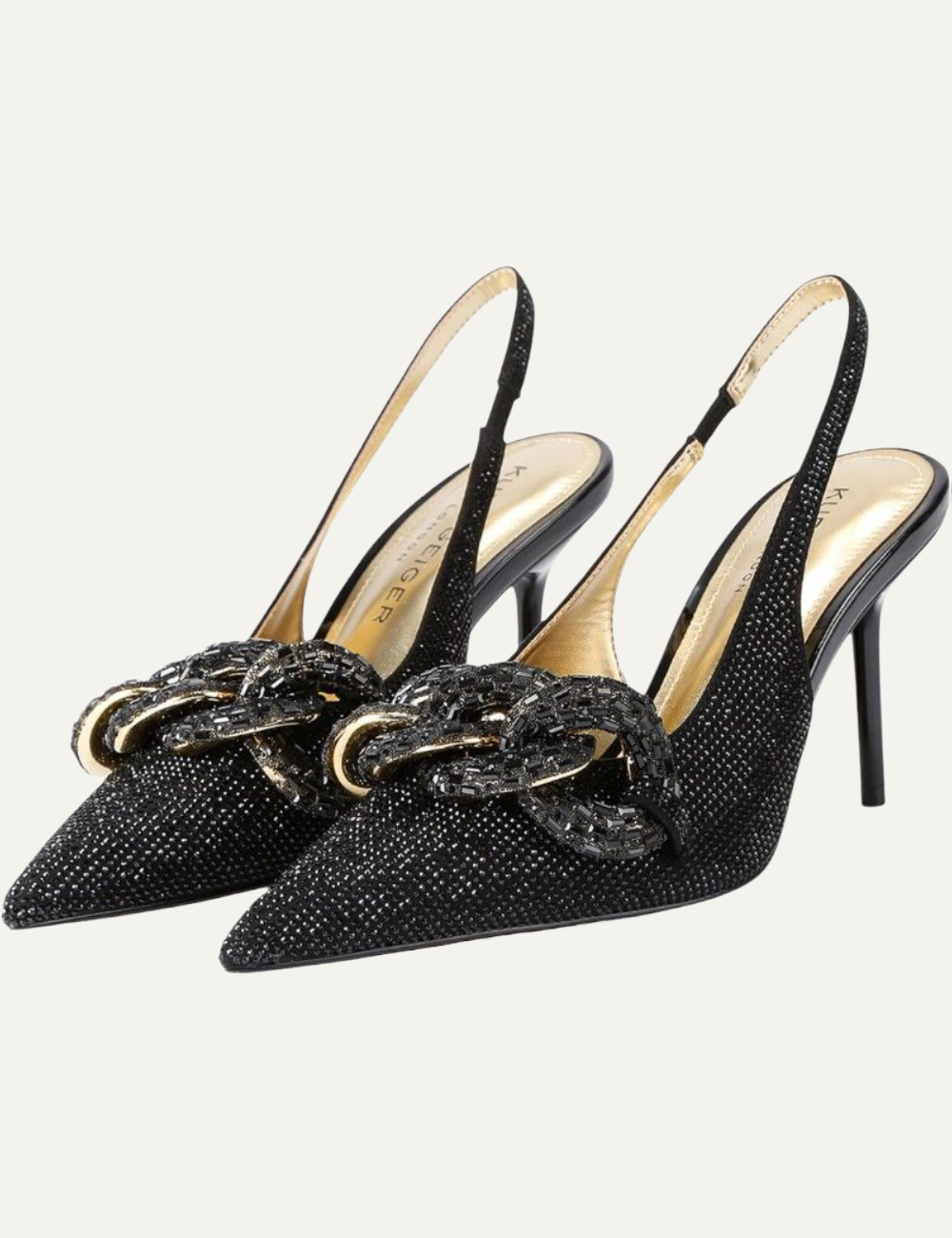 KURT GEIGER CRYSTAL CHAIN SLINGBACK